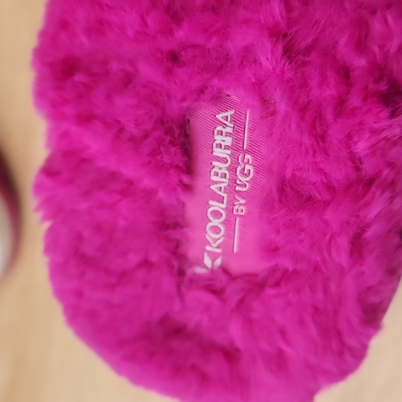 Koolaburra by UGG Kid's Backstrap Slide Sandals Fuzz'n Raspberry Rose Size US 4 - Picture 11 of 13